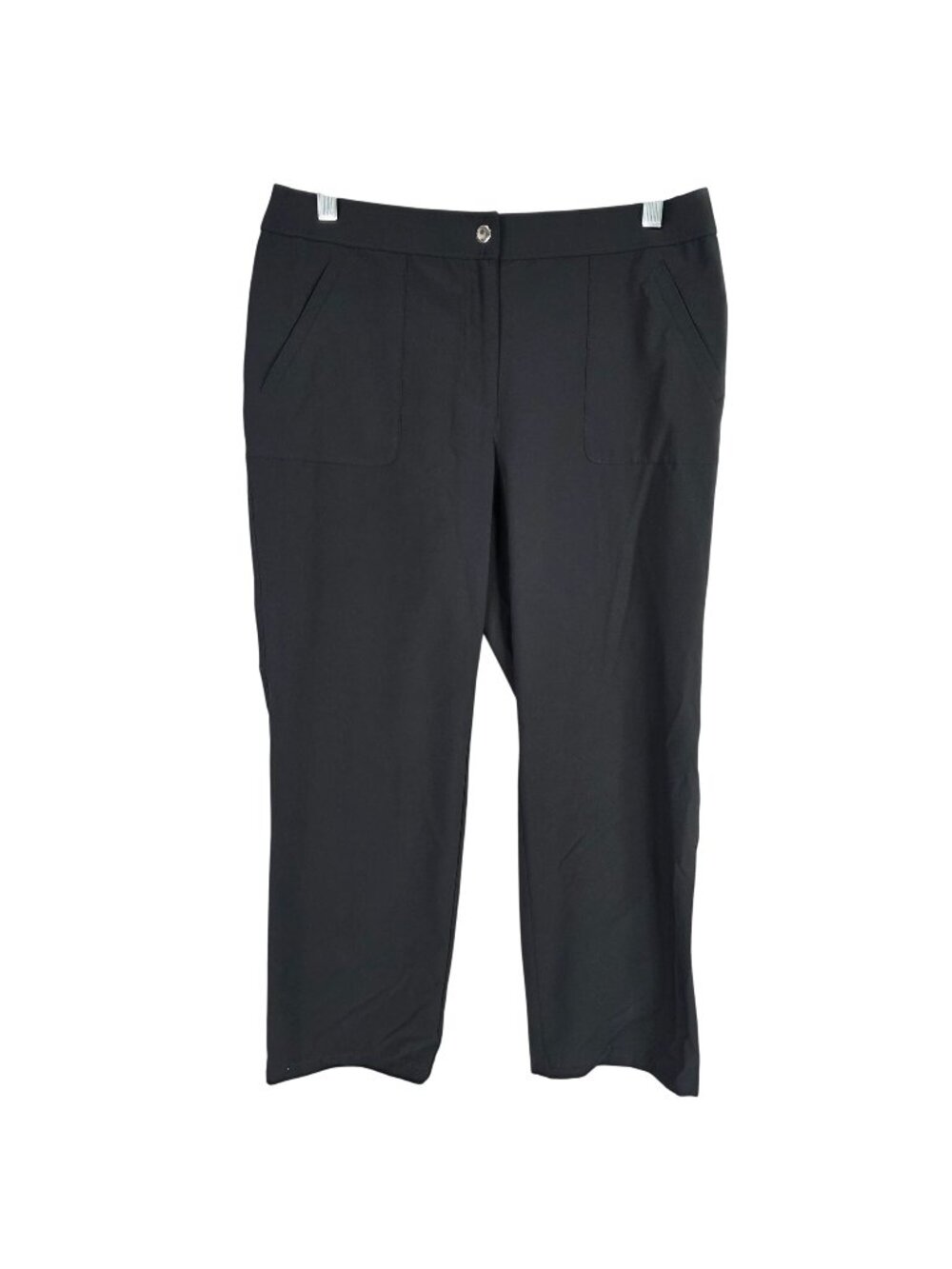 Womens Chicos Weekends Black Straight Leg Pants Polyester Blend Stretch Size 0.5